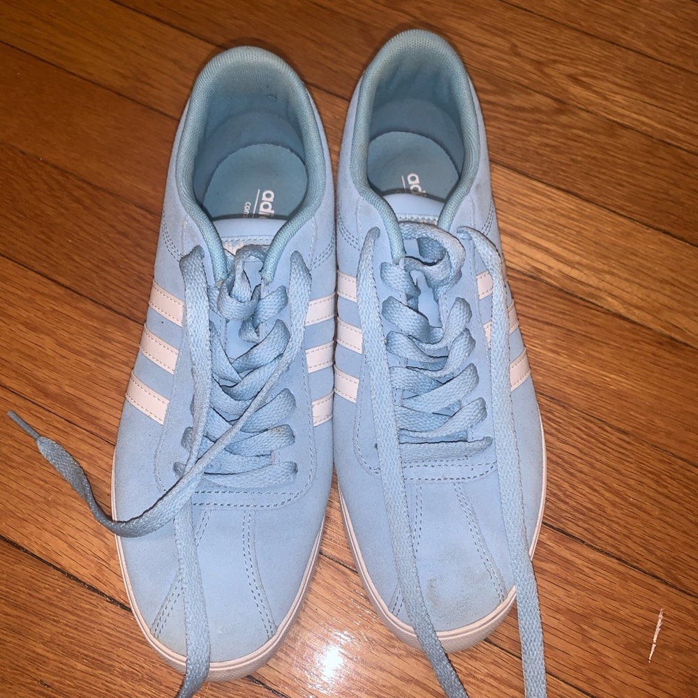 Blue adidas shoes